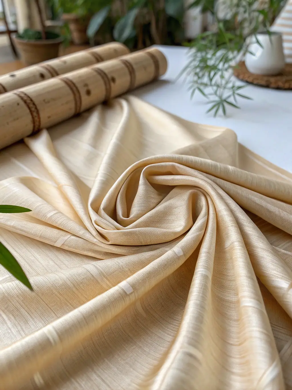 Image of bamboo fibers, emphasizing their eco-friendliness and moisture-wicking properties, used in Arlin One Textile's sustainable sock options.